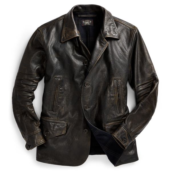 Leather Car Coat for Men Ralph Lauren CH