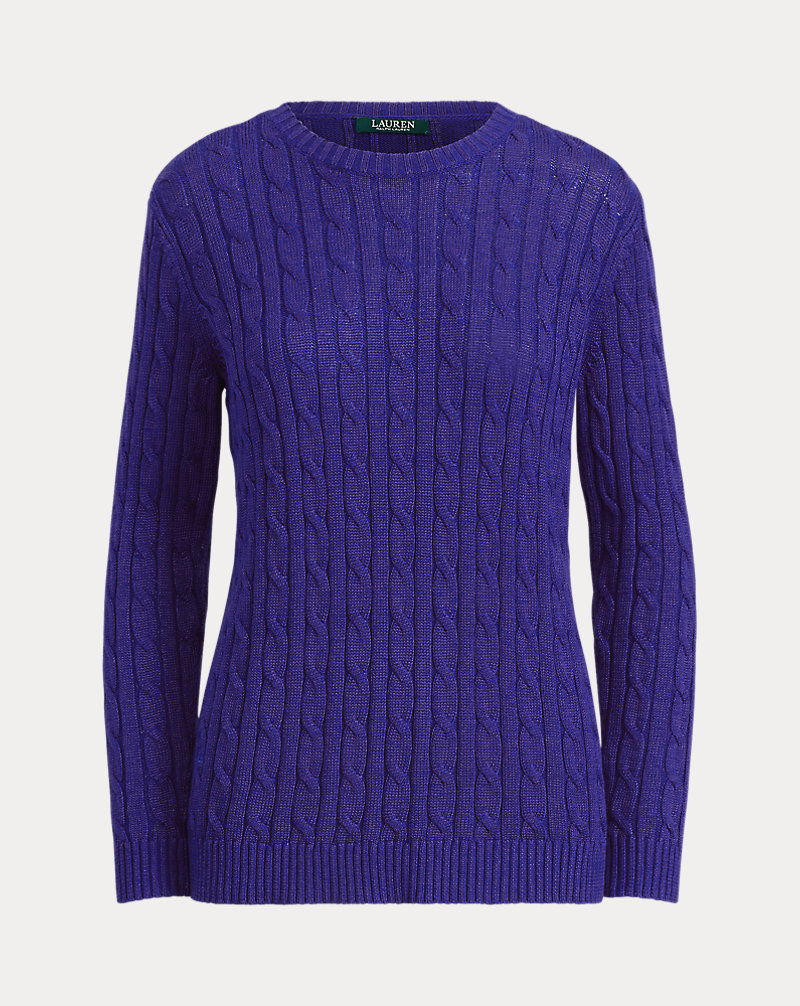 Cable Cotton-Blend Sweater Lauren 1