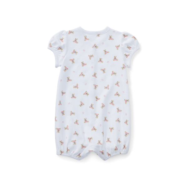 Baby Girl Polo Bear Cotton Romper 2
