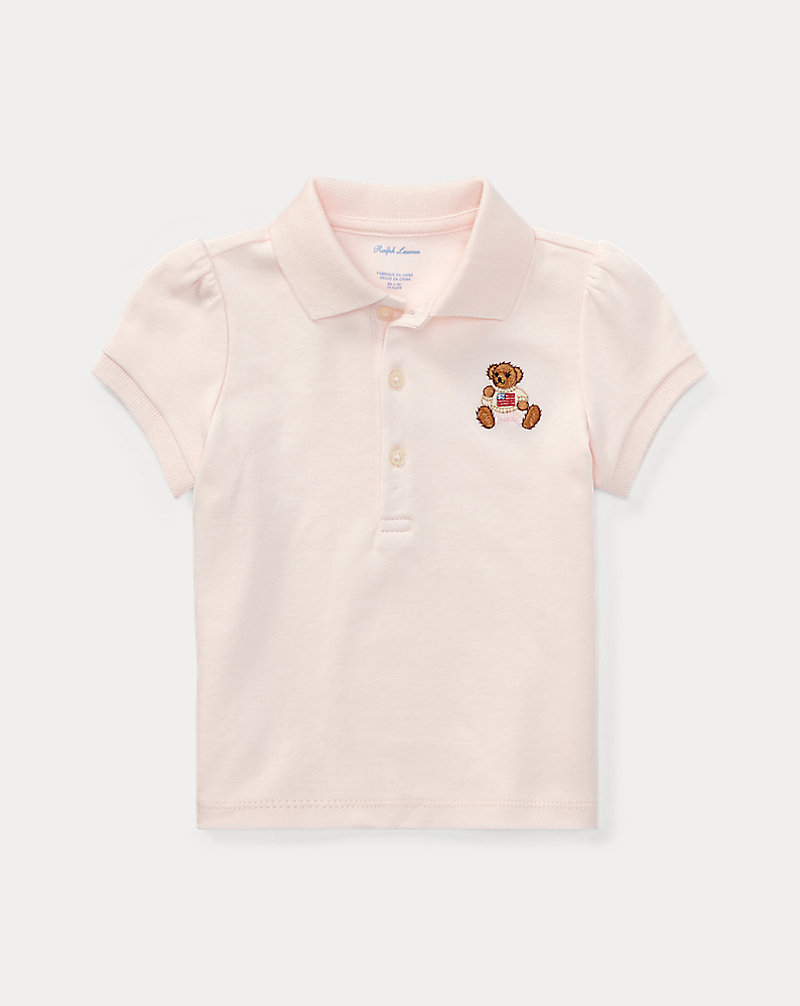 Weiches Baumwoll-Polohemd mit Polo Bear Baby-Mädchen 1