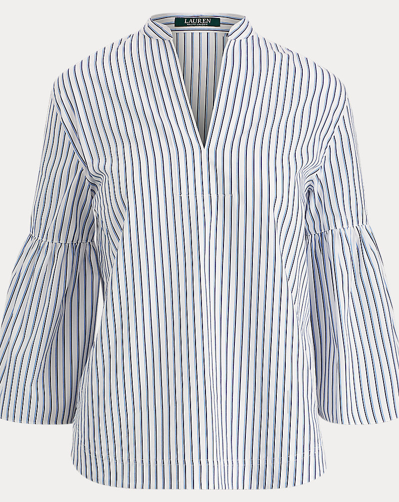 Striped Cotton Bell-Sleeve Top Lauren 1