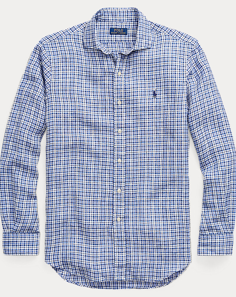 Classic Fit Plaid Linen Shirt Polo Ralph Lauren 1