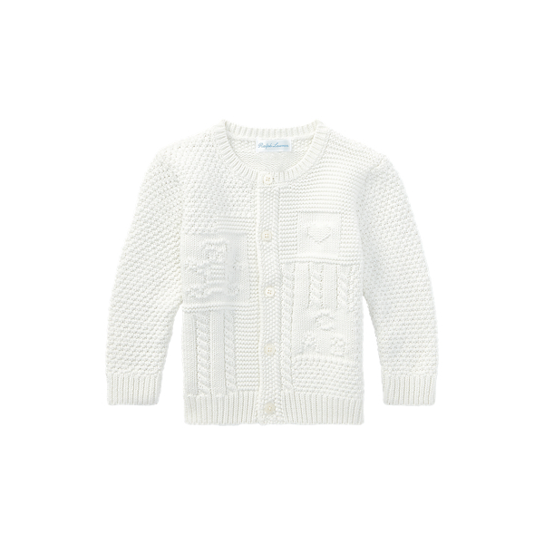 Contrast-Knit Cotton Cardigan Baby 1