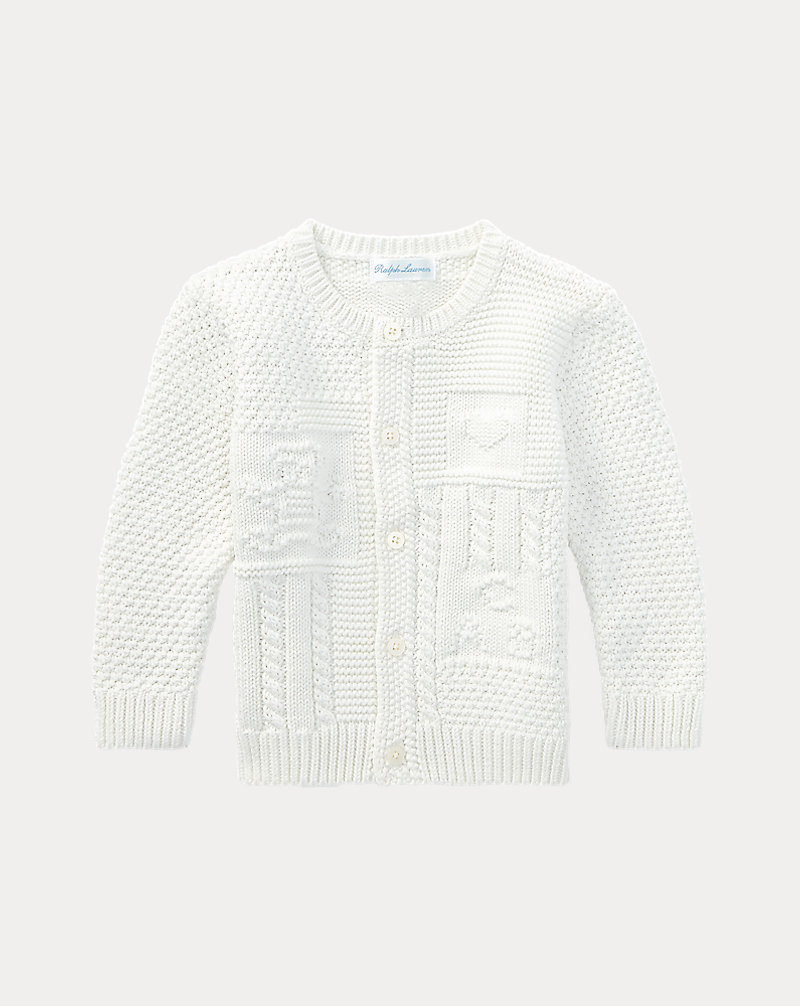 Contrast-Knit Cotton Cardigan Baby 1