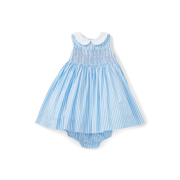 Stripe Smocked Dress & Bloomer Baby Girl 1