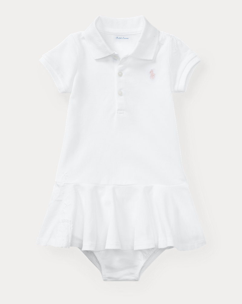 Embroidered Mesh Polo Dress Baby Girl 1