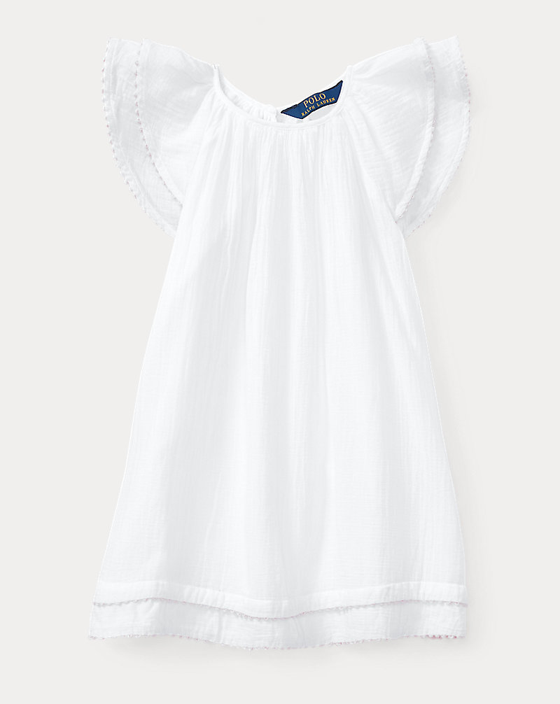 Cotton Flutter-Sleeve Dress Girls 2-6x 1
