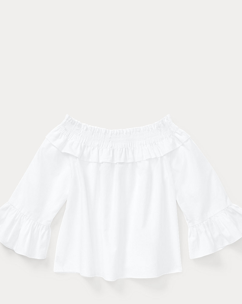 Smocked Cotton Bell-Sleeve Top Girls 2-6x 1