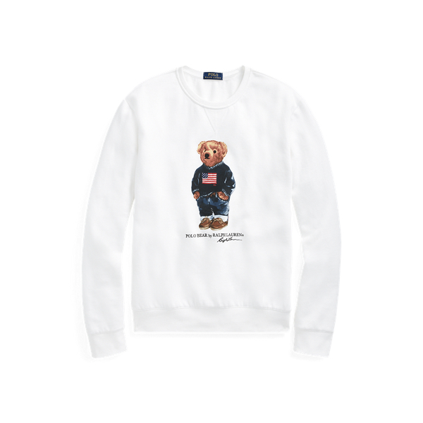 POLO BEAR FLAG CREWNECK SWEATER NAVY