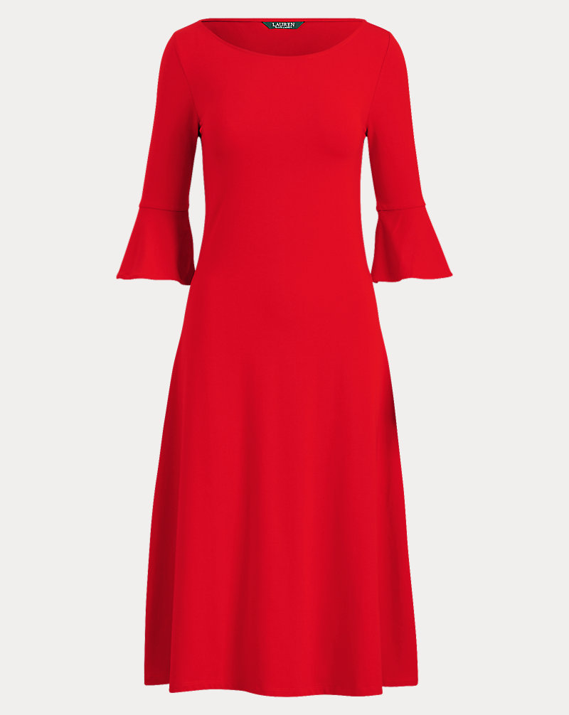 Jersey Bell-Sleeve Dress Lauren Petite 1