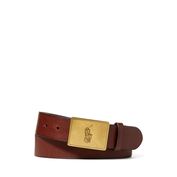 Pony Plaque Leather Belt Polo Ralph Lauren 1