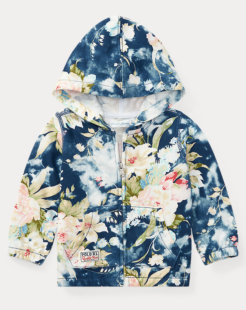 Floral French Terry Hoodie Baby Girl 1