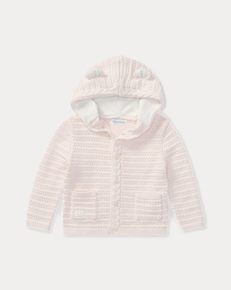 Bear-Hood Cotton Sweater Baby Girl 1