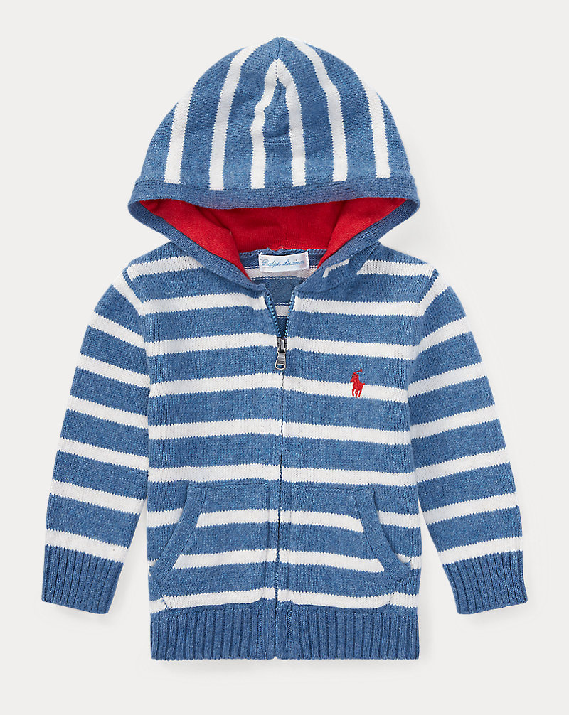 Striped Cotton Full-Zip Hoodie Baby Boy 1