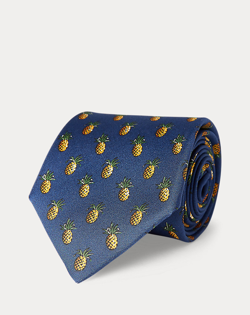 Cravatta sottile in seta con ananas Polo Ralph Lauren 1