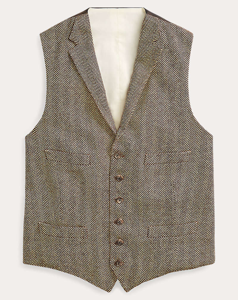 Herringbone Wool-Silk Vest Polo Ralph Lauren 1
