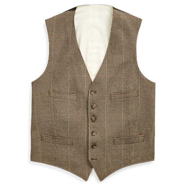 Tick-Weave Wool-Silk Vest Polo Ralph Lauren 1