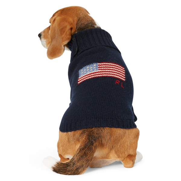 Flag Wool-Cashmere Dog Jumper Ralph Lauren Pet 1