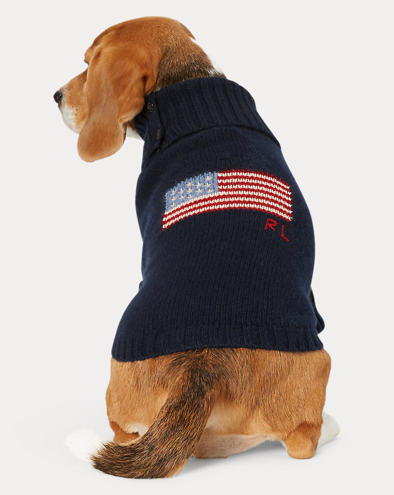 Flag Wool-Cashmere Dog Jumper Ralph Lauren Pet 1