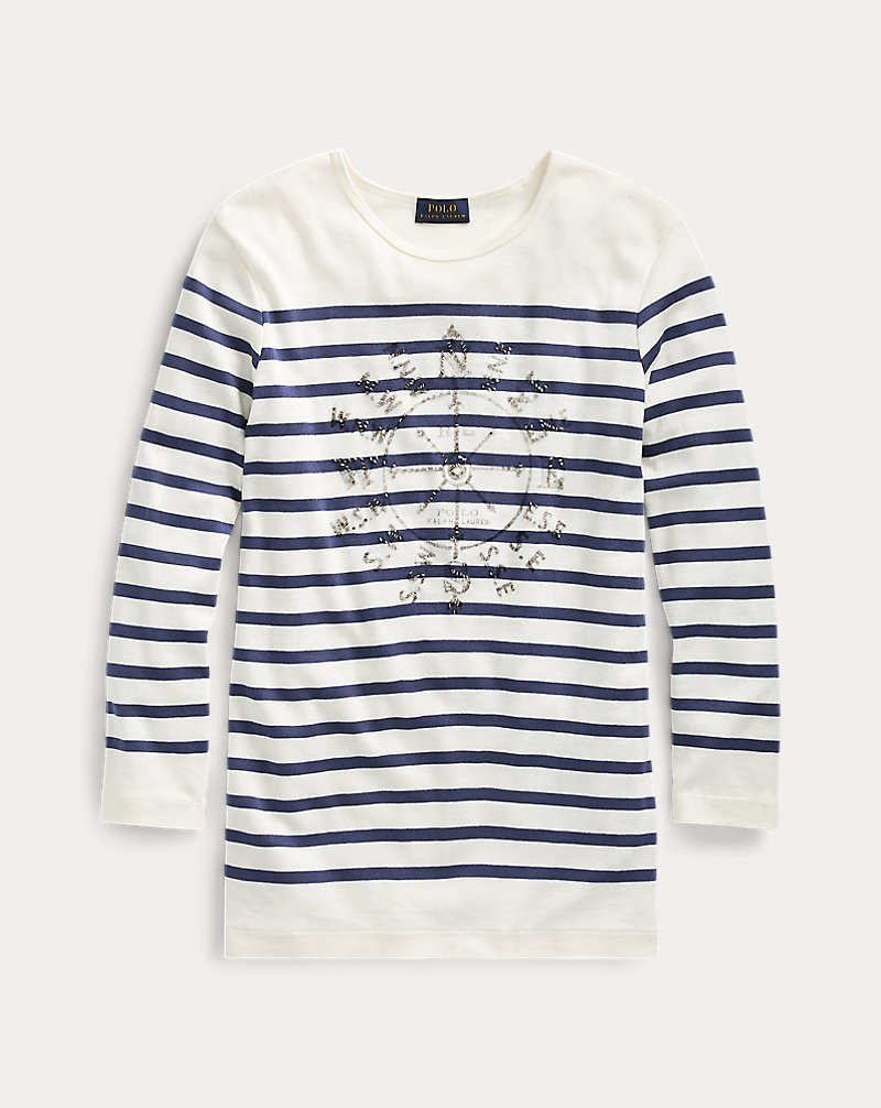 Striped Ribbed Cotton T-Shirt Polo Ralph Lauren 1