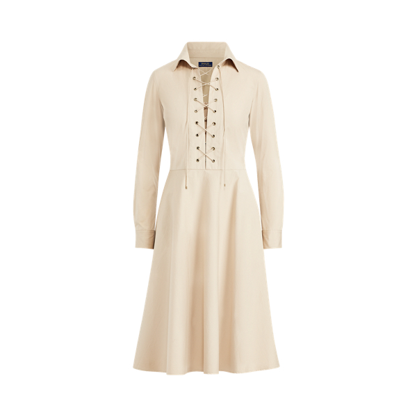 Lace-Up Cotton Poplin Dress Polo Ralph Lauren 1