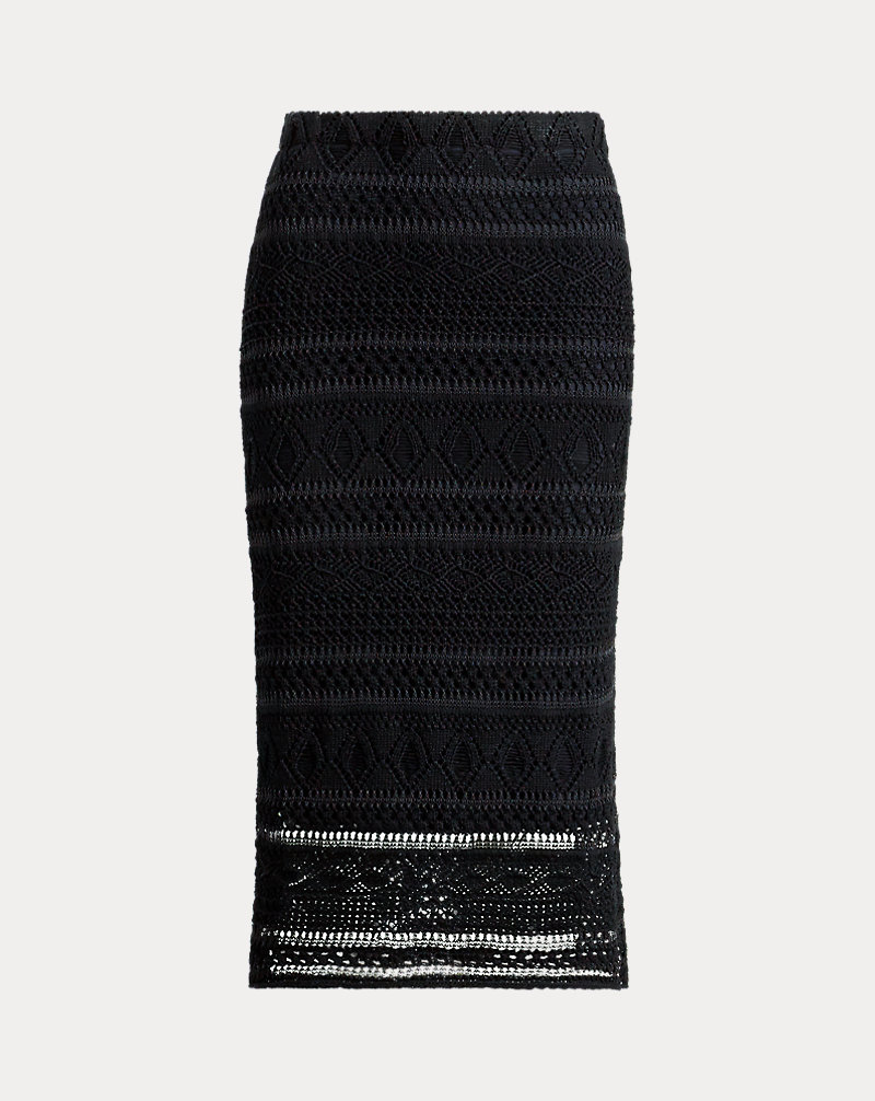 Jupe mi-longue en coton crocheté Polo Ralph Lauren 1