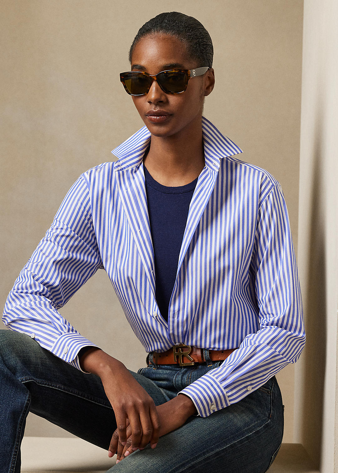 Ralph Lauren Collection Adrien Striped Cotton Shirt 1