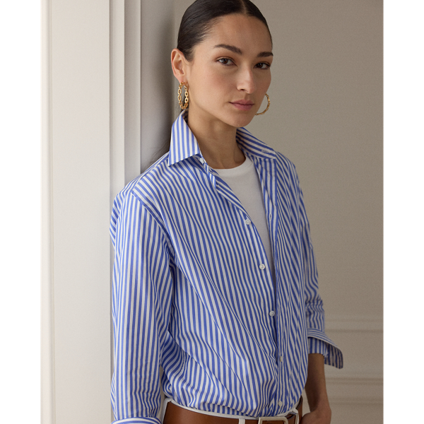 Ralph Lauren Collection Adrien Striped Cotton Shirt 6