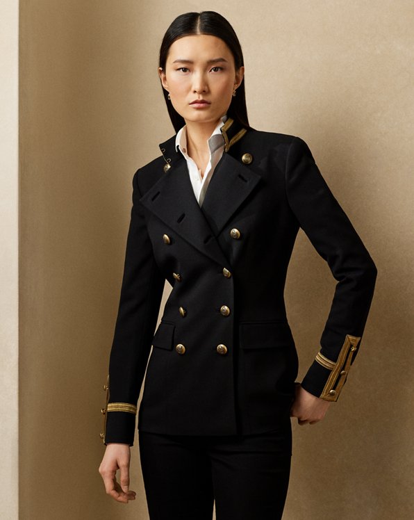 Double-Breasted Wool Crepe Jacket