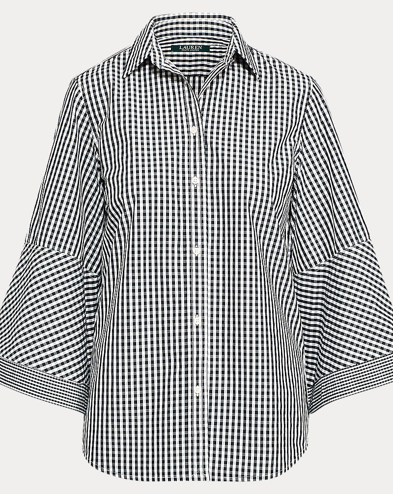 Gingham Bell-Sleeve Shirt Lauren 1