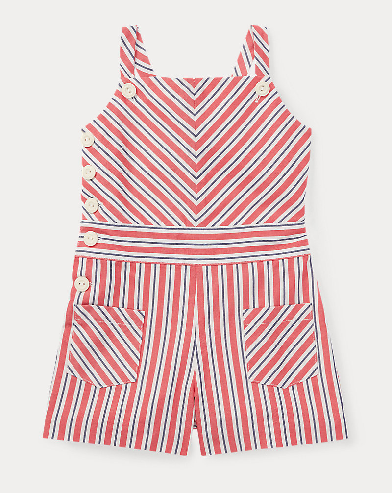 Striped Bow-Back Cotton Romper GIRLS 1.5-6.5 YEARS 1