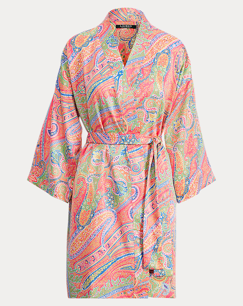 Paisley Satin Kimono Robe Lauren 1
