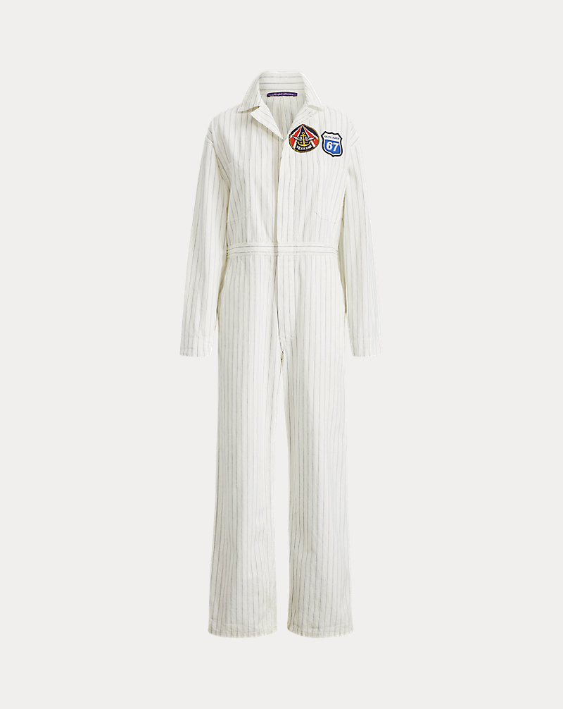 Alstin Striped Cotton Jumpsuit Ralph Lauren Collection 1