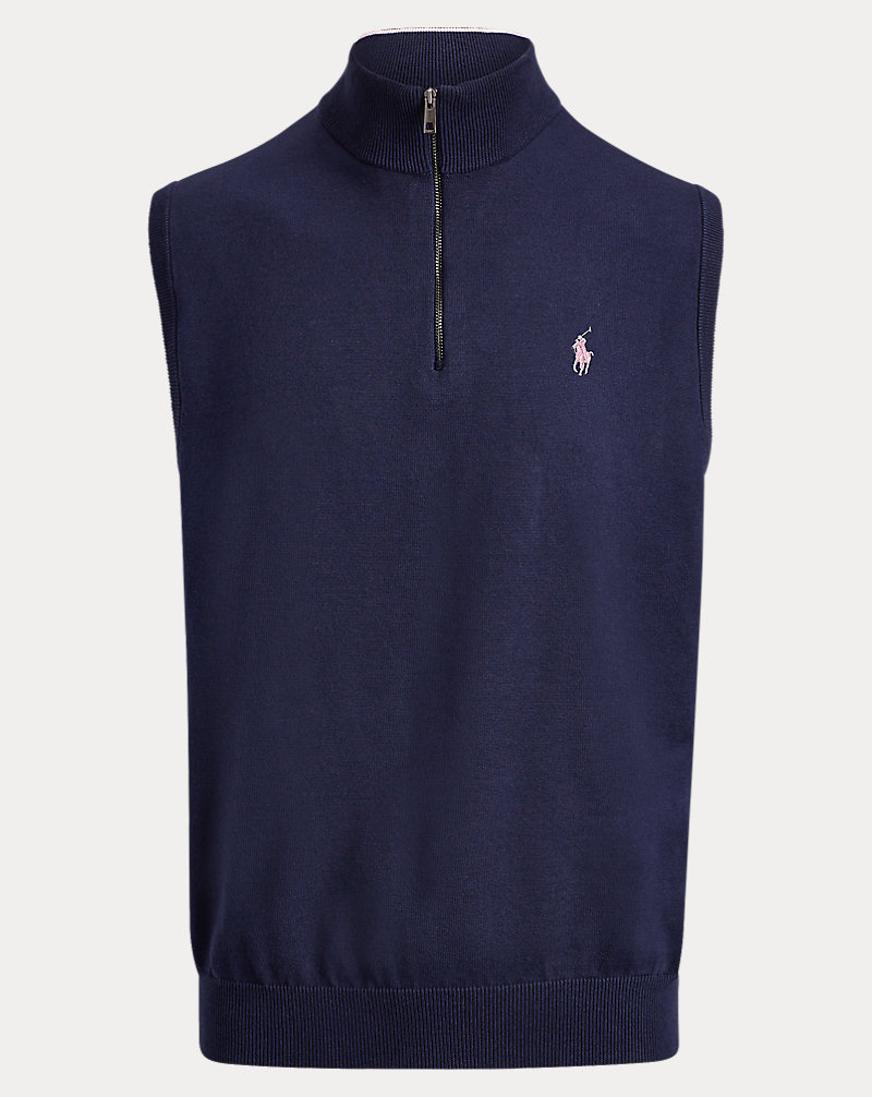 Cotton Half-Zip Sweater Vest Polo Golf 1