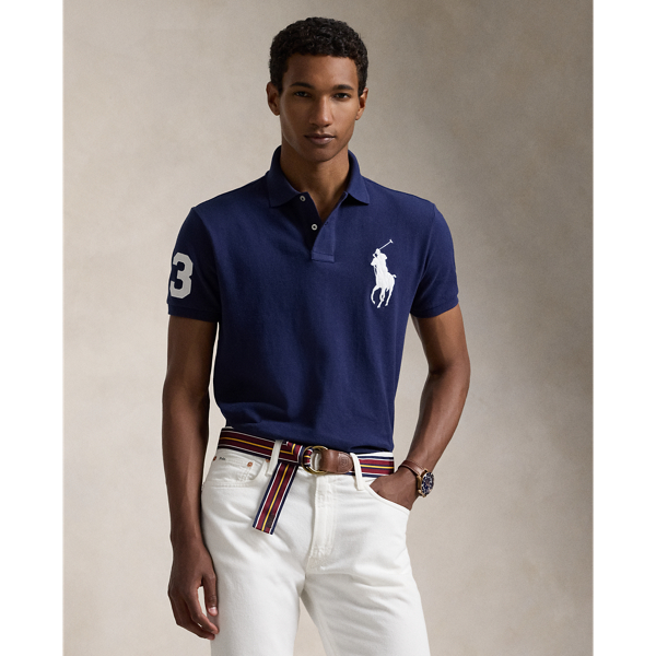 Custom Slim Fit Big Pony Mesh Polo Shirt Polo Ralph Lauren 1