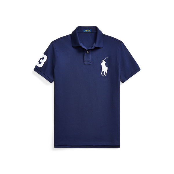 Custom Slim Fit Big Pony Mesh Polo Shirt