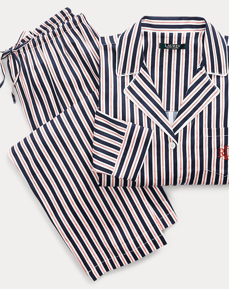 Striped Sateen Pajama Set Lauren Petite 1