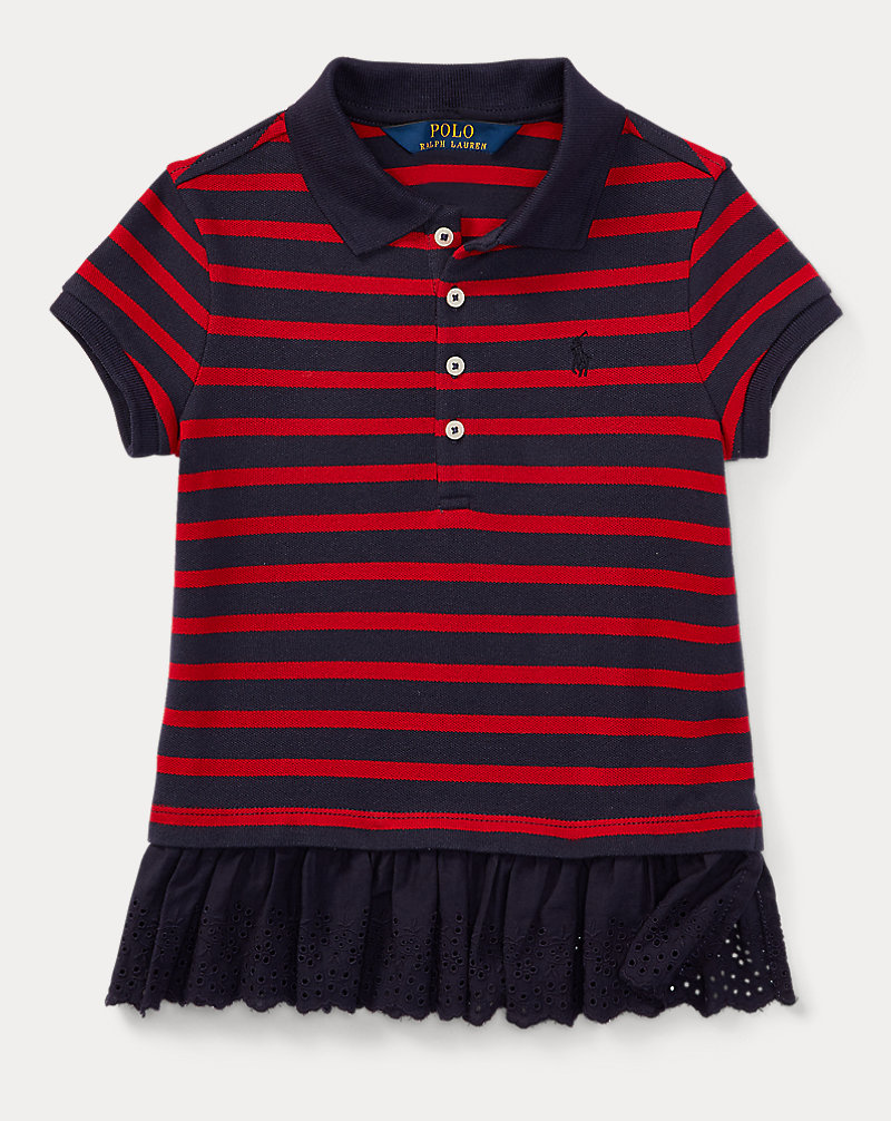 Eyelet-Hem Stripe Polo Shirt Girls 2-6x 1