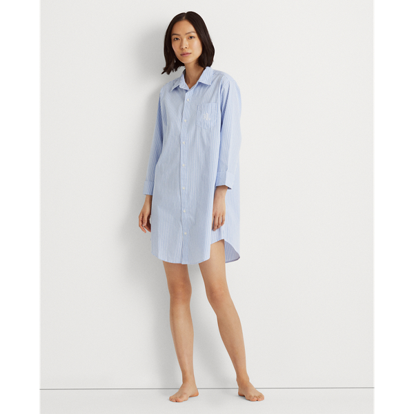 Striped Cotton Sleep Shirt