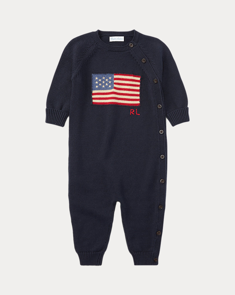 Flag Cotton Coverall Baby Boy 1