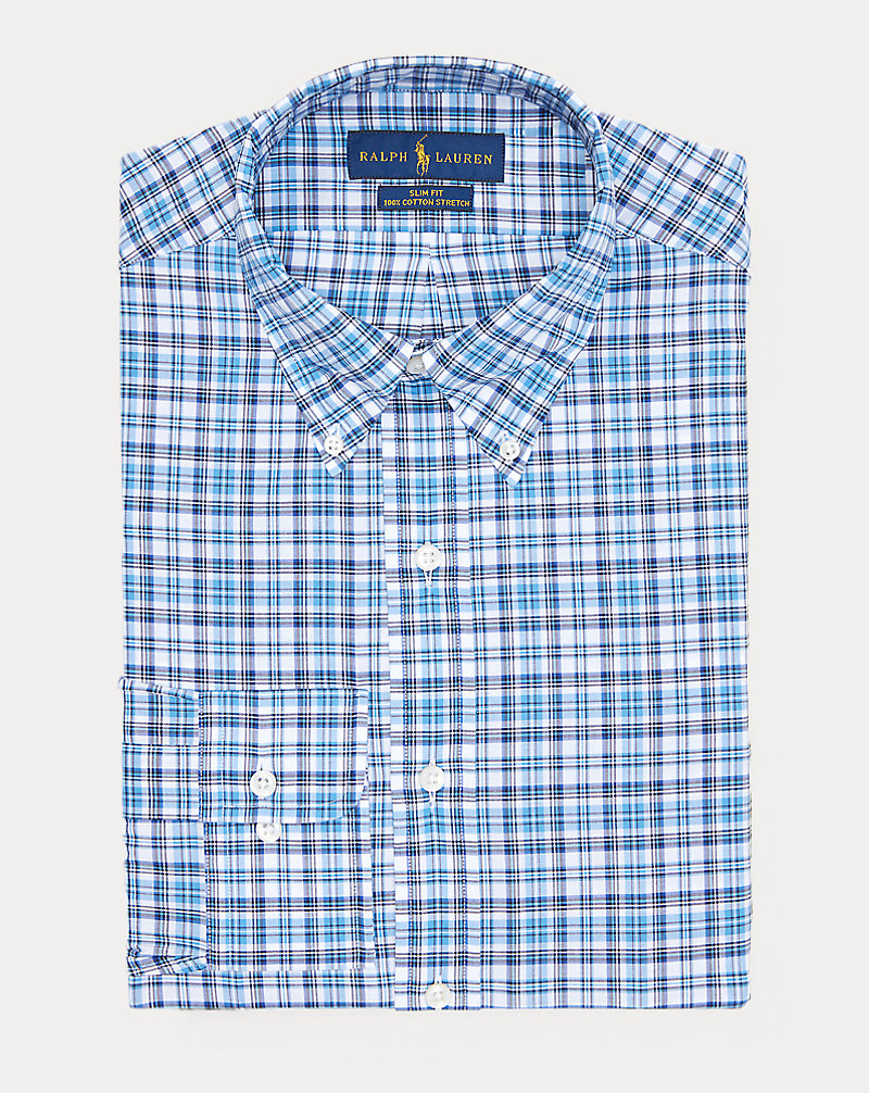 Slim Plaid Broadcloth Shirt Polo Ralph Lauren 1