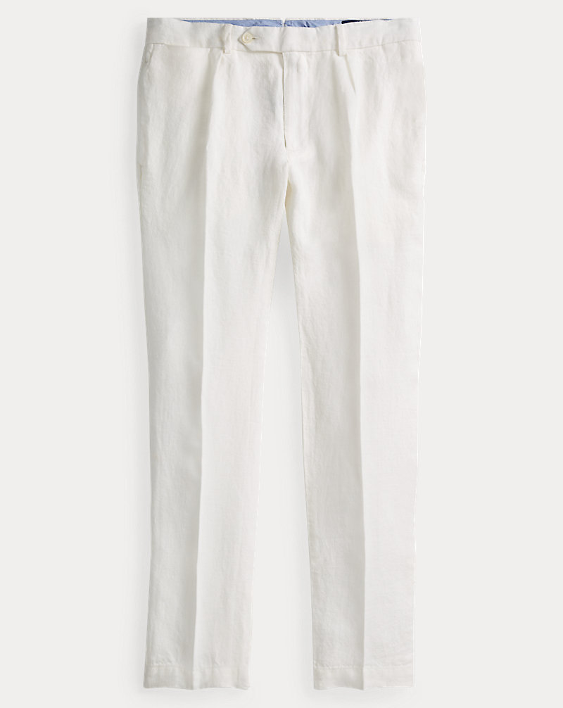 Slim Fit Pleated Linen Trouser Polo Ralph Lauren 1