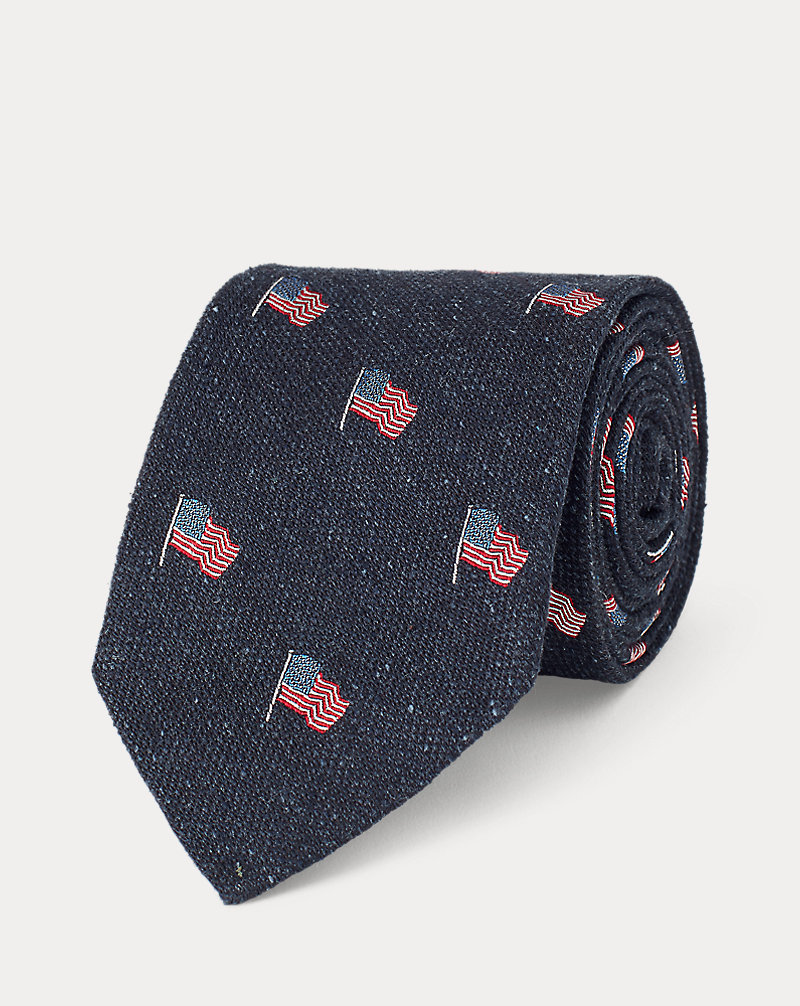 Silk-Linen Narrow Tie Polo Ralph Lauren 1