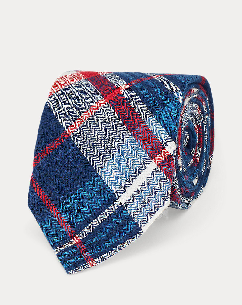Cravatta sottile scozzese in cotone Polo Ralph Lauren 1