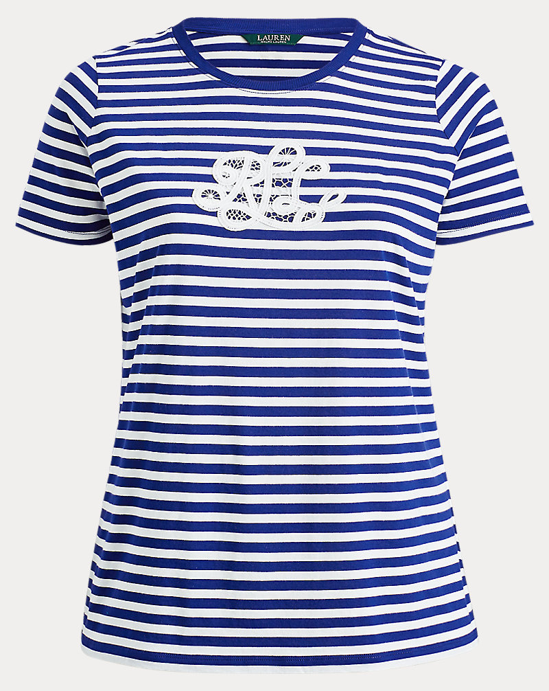 Monogram Striped T-Shirt Lauren Woman 1