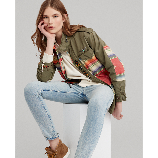 Embroidered Twill Field Jacket for Women
