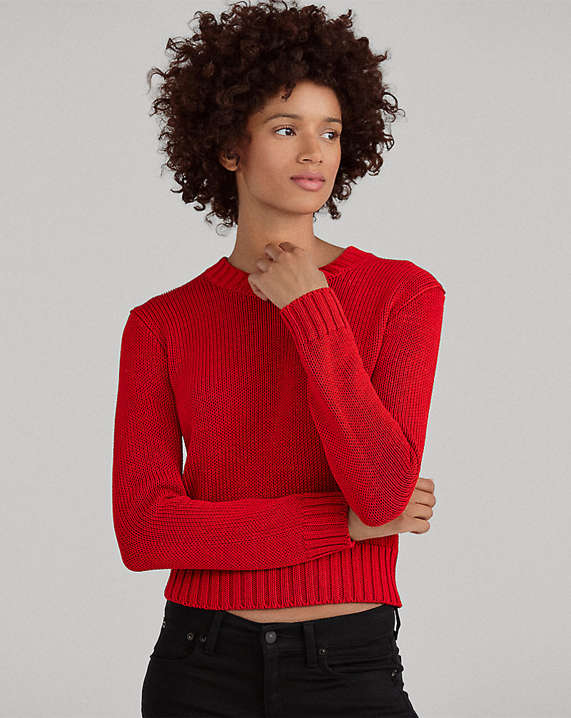 Cropped Cotton Sweater Polo Ralph Lauren 1