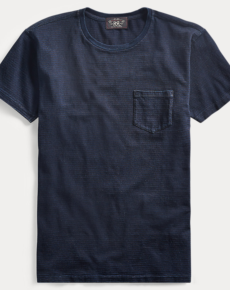 Indigo Striped Cotton T-Shirt RRL 1