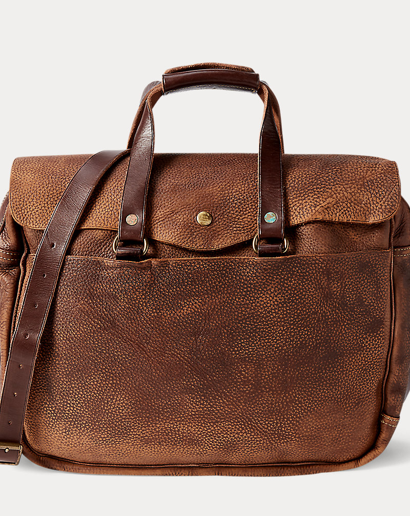 Pebbled Leather Briefcase RRL 1