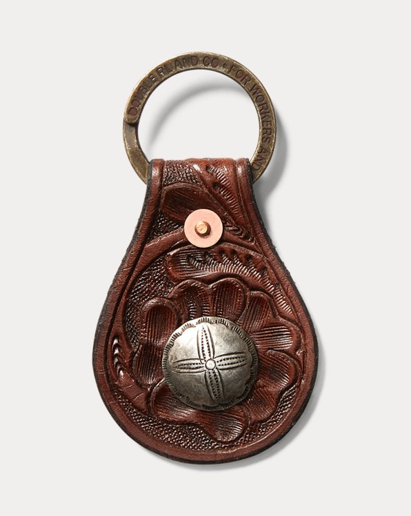 Schlüsselanhänger mit geprägtem Leder